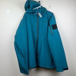 NWT BAERSkin Waterproof Blue Rain Jacket With Hood Size XXXL